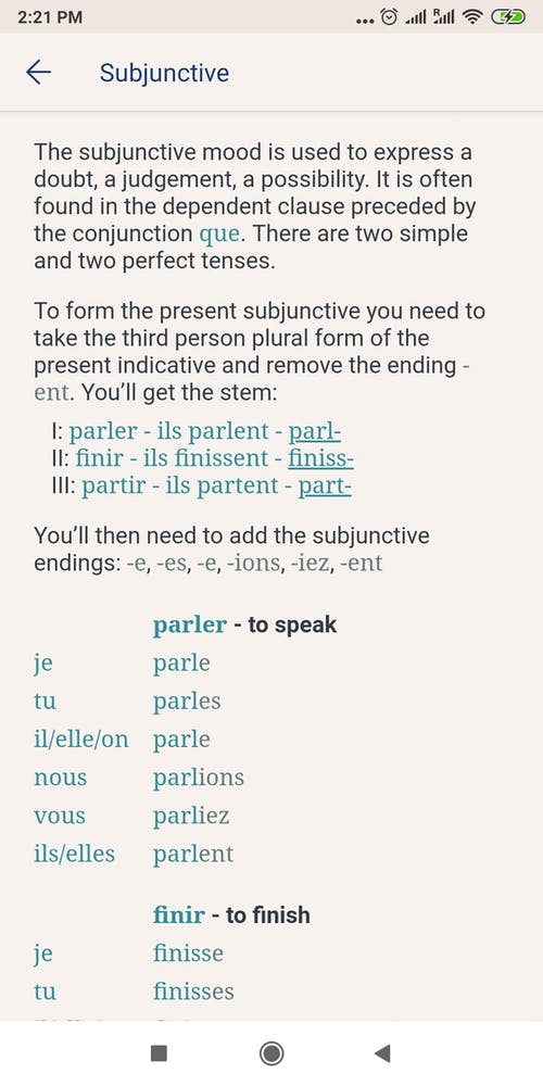 آموزش قواعد زبان در اکانت Lingvist